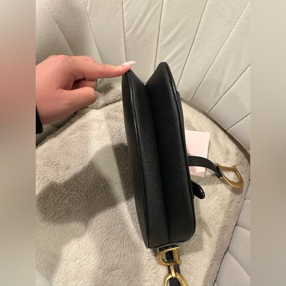 Dior Grained Leather Black Saddle with Strap - Picture 6 of 13